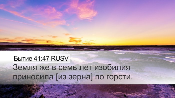 Бытие 41:47 RUSV Bible Verse Image