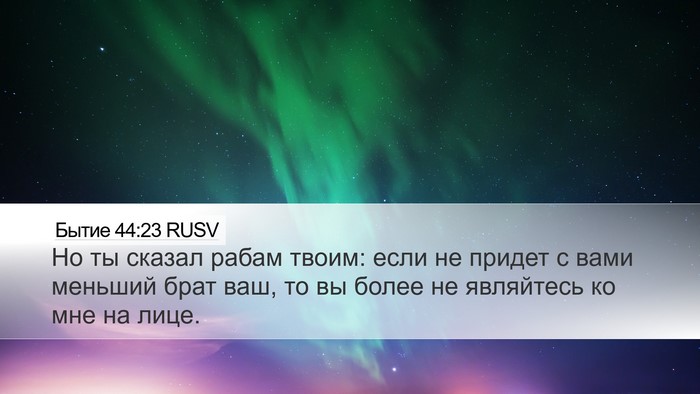 Бытие 44:23 RUSV Bible Verse Image