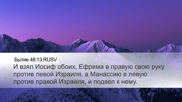 Бытие 48:13 RUSV Bible Verse Image