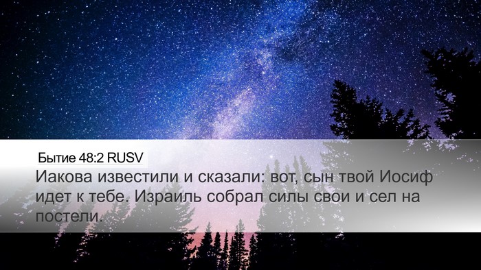 Бытие 48:2 RUSV Bible Verse Image
