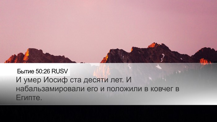 Бытие 50:26 RUSV Bible Verse Image