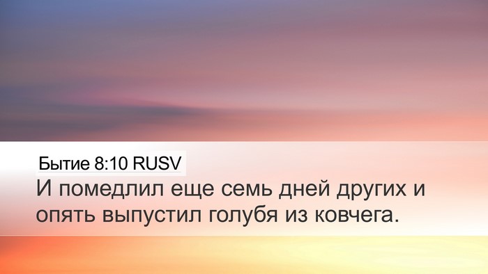 Бытие 8:10 RUSV Bible Verse Image