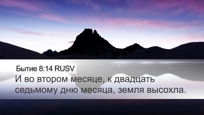 Бытие 8:14 RUSV Desktop Wallpaper - И во втором месяце, к - Desktop Bible Verse Wallpaper