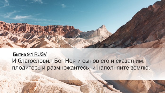 Бытие 9:1 RUSV Desktop Wallpaper - И благословил Бог Ноя и - Desktop Bible Verse Wallpaper