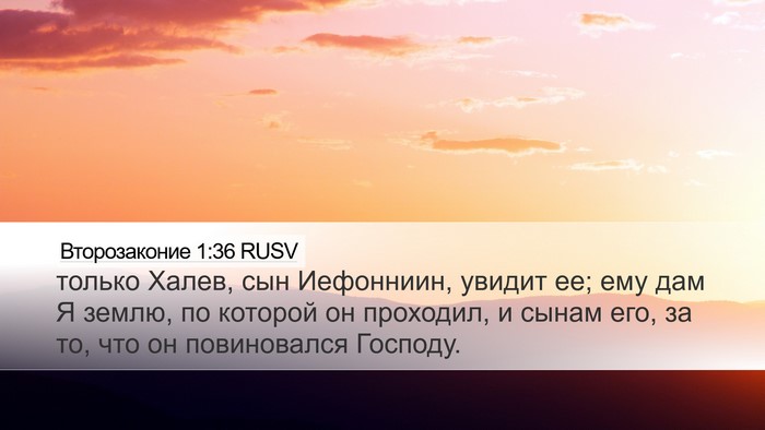 Второзаконие 1:36 RUSV Bible Verse Image