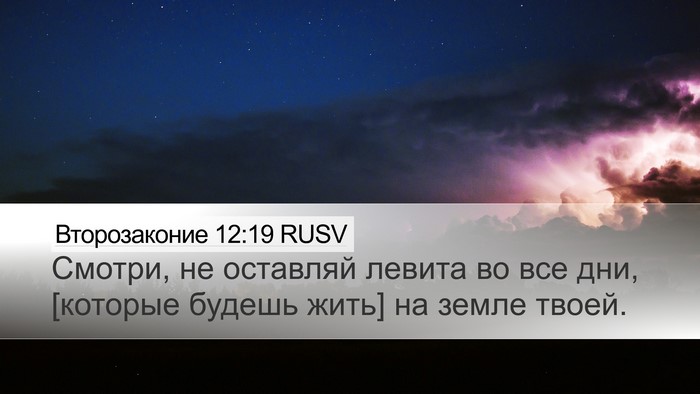 Второзаконие 12:19 RUSV Bible Verse Image