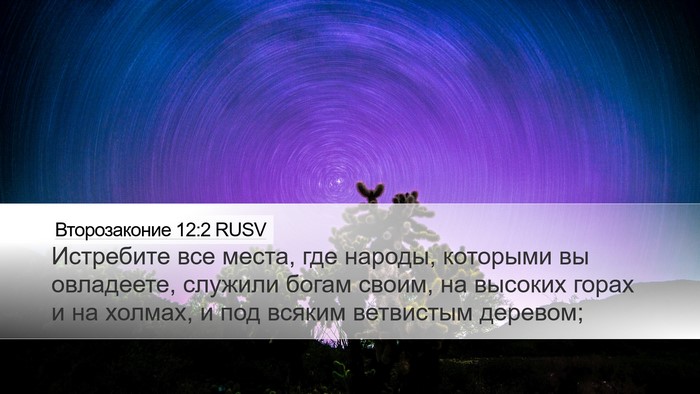 Второзаконие 12:2 RUSV Bible Verse Image