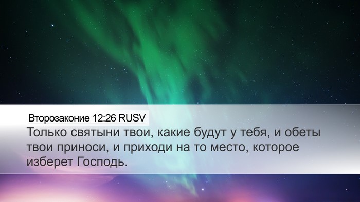 Второзаконие 12:26 RUSV Bible Verse Image