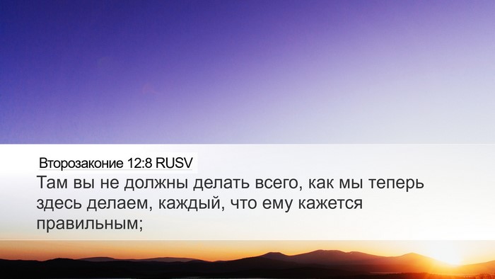 Второзаконие 12:8 RUSV Bible Verse Image