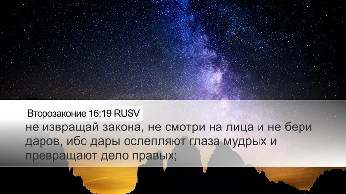 Второзаконие 16:19 RUSV Bible Verse Image