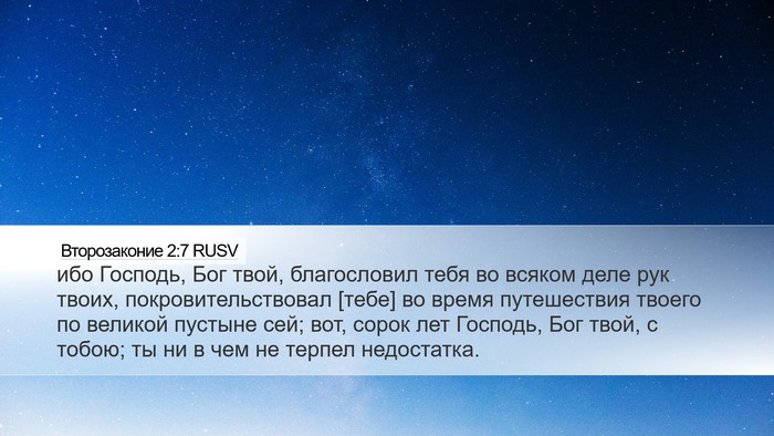 Второзаконие 2:7 RUSV Bible Verse Image