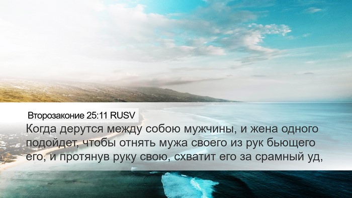 Второзаконие 25:11 RUSV Desktop Wallpaper - Когда дерутся между собою - Desktop Bible Verse Wallpaper
