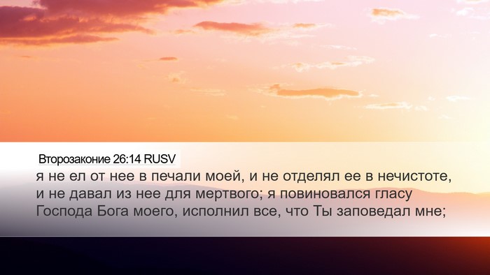 Второзаконие 26:14 RUSV Bible Verse Image