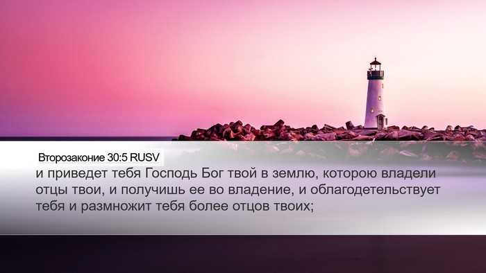 Второзаконие 30:5 RUSV Desktop Wallpaper - и приведет тебя Господь - Desktop Bible Verse Wallpaper