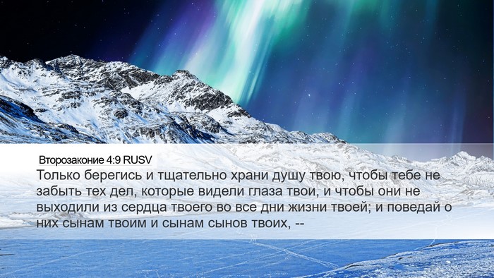 Второзаконие 4:9 RUSV Bible Verse Image