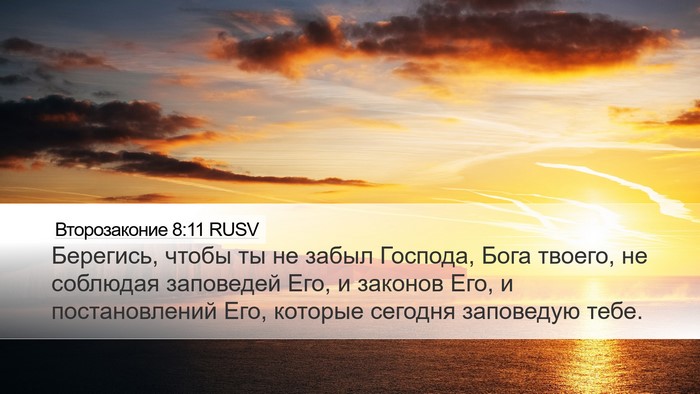 Второзаконие 8:11 RUSV Bible Verse Image