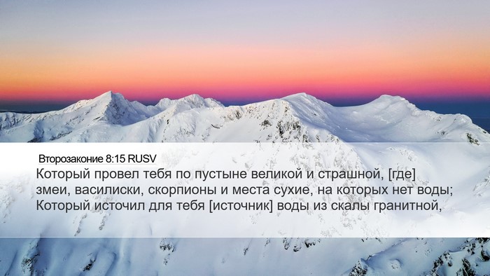 Второзаконие 8:15 RUSV Bible Verse Image
