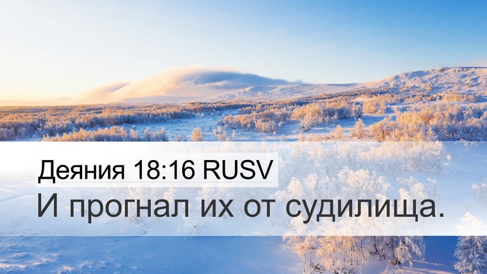Деяния 18:16 RUSV Desktop Wallpaper - И прогнал их от - Desktop Bible Verse Wallpaper