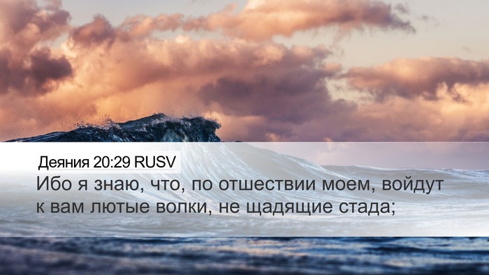 Деяния 20:29 RUSV Bible Verse Image