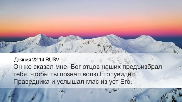 Деяния 22:14 RUSV Bible Verse Image