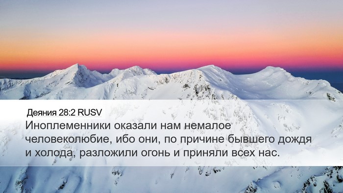 Деяния 28:2 RUSV Bible Verse Image