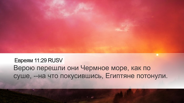 Евреям 11:29 RUSV Bible Verse Image