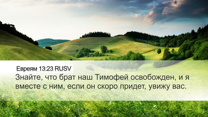 Евреям 13:23 RUSV Bible Verse Image