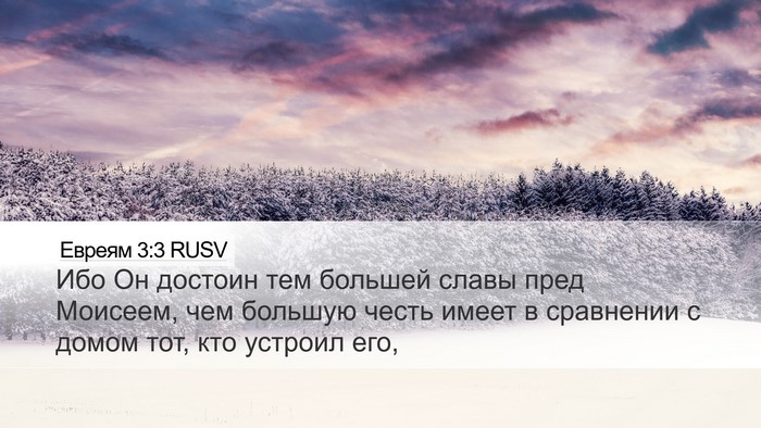 Евреям 3:3 RUSV Bible Verse Image