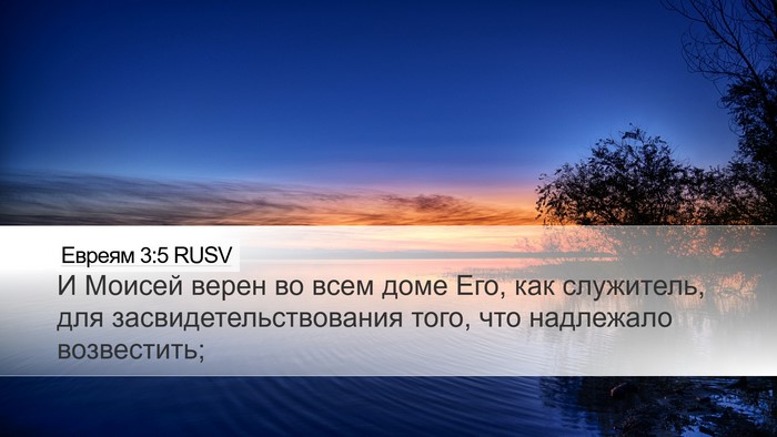 Евреям 3:5 RUSV Bible Verse Image