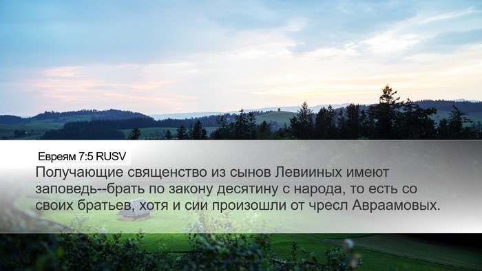 Евреям 7:5 RUSV Bible Verse Image
