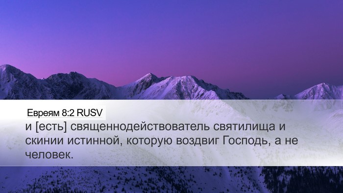 Евреям 8:2 RUSV Bible Verse Image