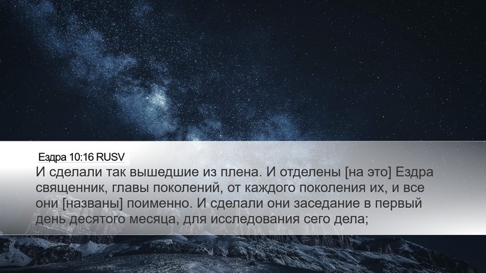 Ездра 10:16 RUSV Bible Verse Image