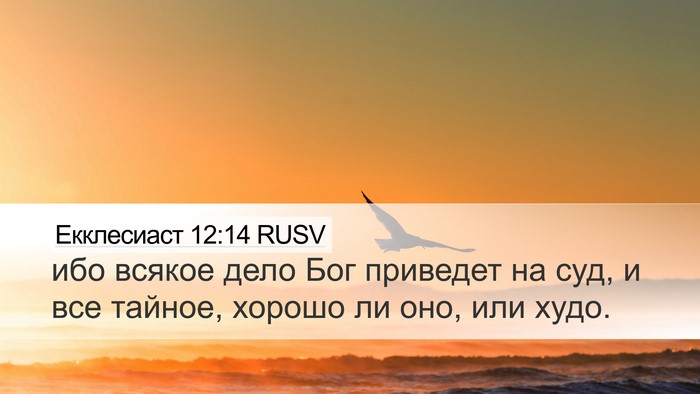 Екклесиаст 12:14 RUSV Bible Verse Image