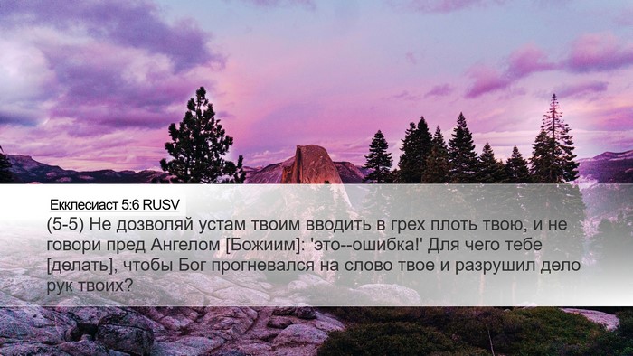 Екклесиаст 5:6 RUSV Bible Verse Image