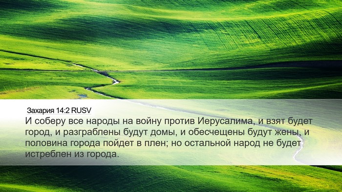 Захария 14:2 RUSV Bible Verse Image