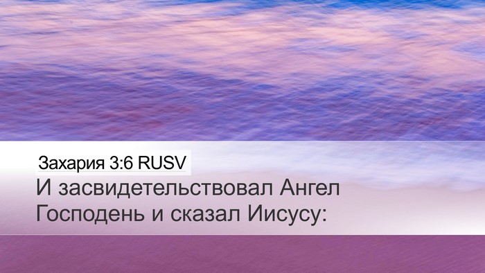 Захария 3:6 RUSV Bible Verse Image