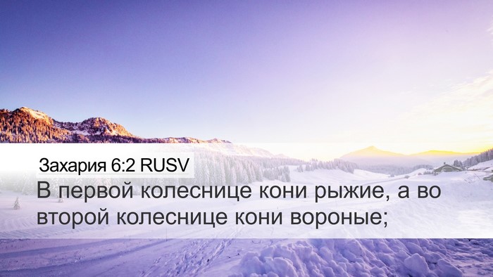 Захария 6:2 RUSV Bible Verse Image