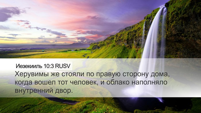Иезекииль 10:3 RUSV Bible Verse Image