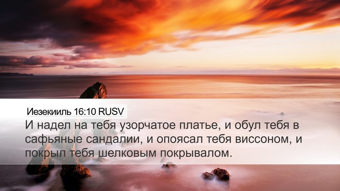 Иезекииль 16:10 RUSV Bible Verse Image