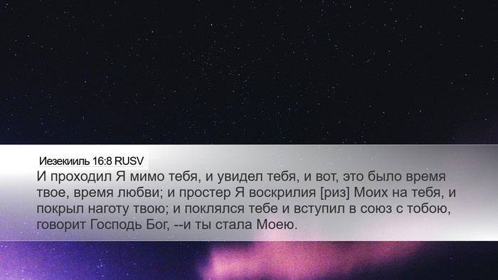 Иезекииль 16:8 RUSV Bible Verse Image