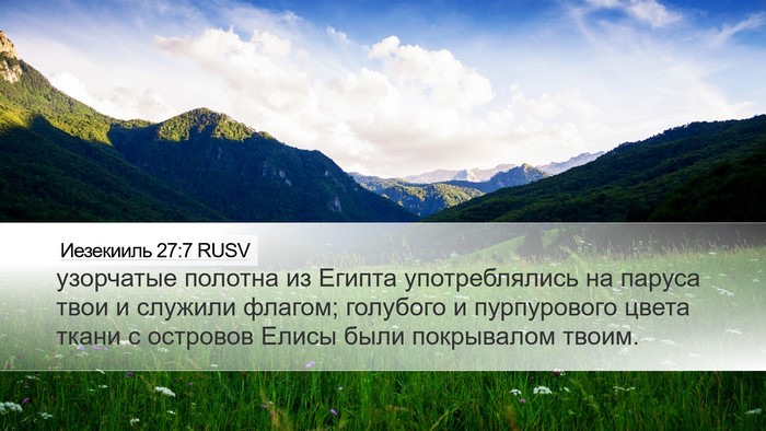 Иезекииль 27:7 RUSV Bible Verse Image