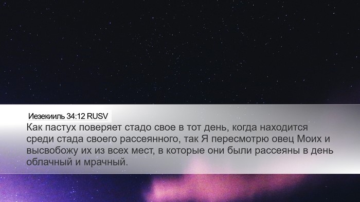 Иезекииль 34:12 RUSV Bible Verse Image