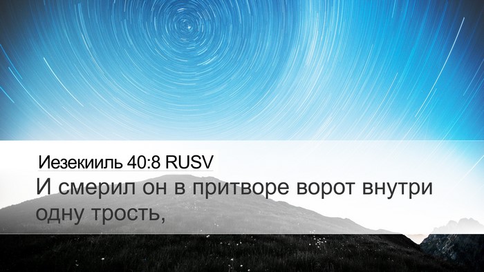 Иезекииль 40:8 RUSV Bible Verse Image
