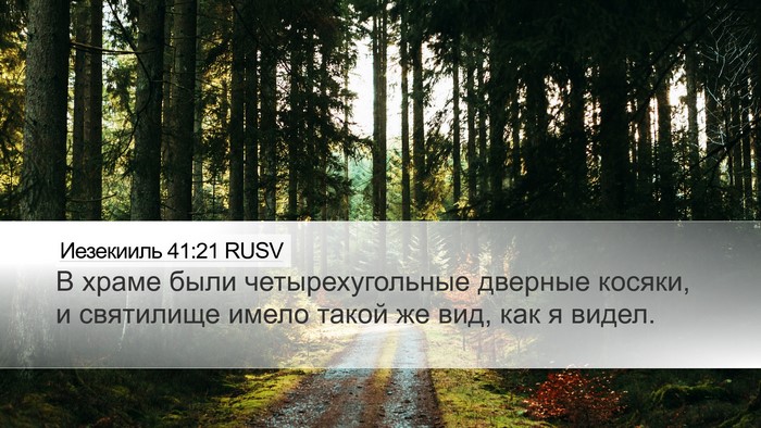 Иезекииль 41:21 RUSV Bible Verse Image