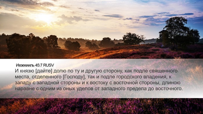 Иезекииль 45:7 RUSV Bible Verse Image