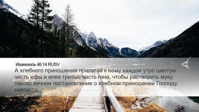 Иезекииль 46:14 RUSV Bible Verse Image