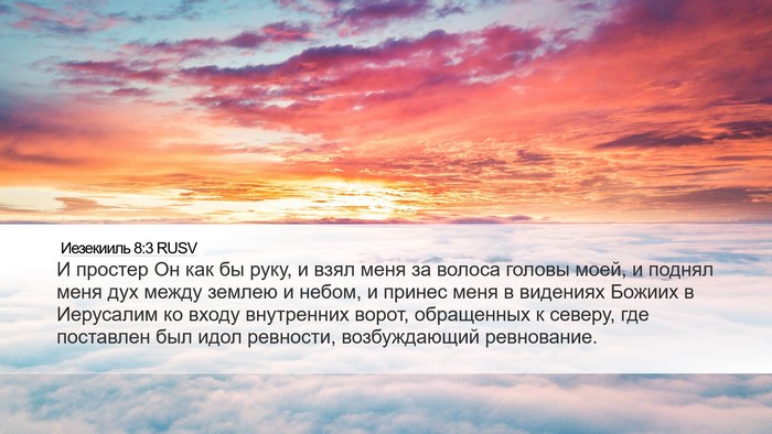Иезекииль 8:3 RUSV Bible Verse Image