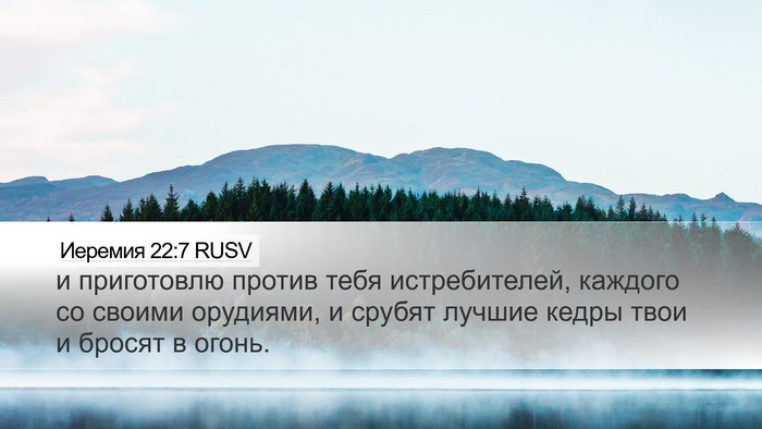 Иеремия 22:7 RUSV Desktop Wallpaper - и приготовлю против тебя - Desktop Bible Verse Wallpaper