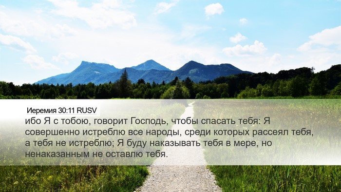 Иеремия 30:11 RUSV Bible Verse Image
