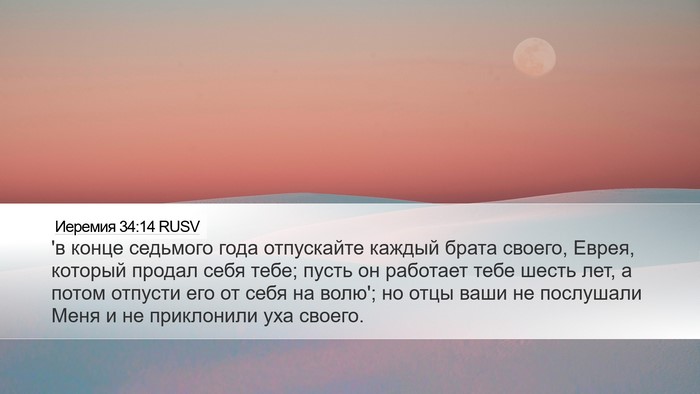 Иеремия 34:14 RUSV Bible Verse Image